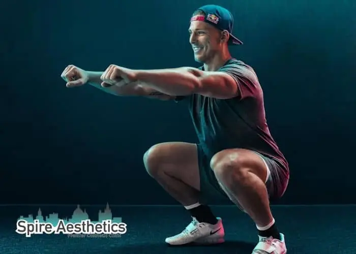Image of man build leg muscle Kent through exercise